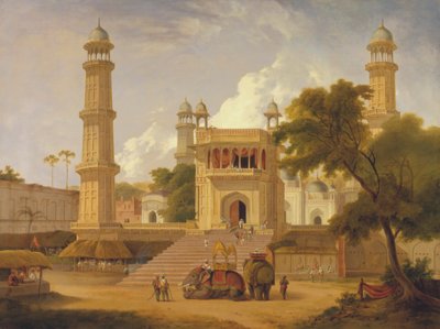 Indische tempel, naar verluidt de moskee van Abo-ul-Nabi, Muttra door Thomas Daniell