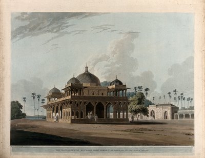 Het mausoleum van Mucdoom Shah Dowlut, in Moneah door Thomas Daniell