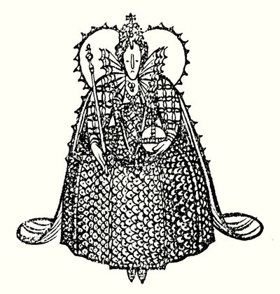 Koningin Elizabeth I (litho) door Thomas Derrick