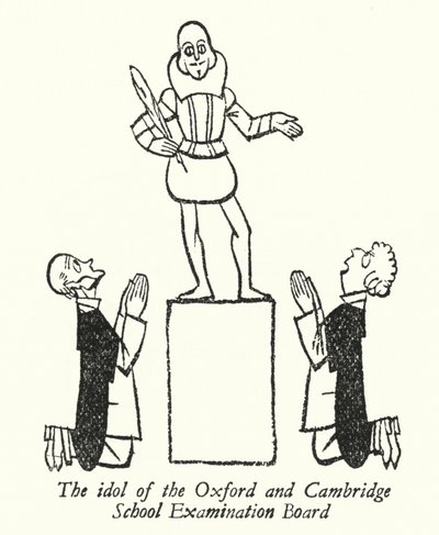 William Shakespeare, het idool van de Oxford and Cambridge School Examination Board (litho) door Thomas Derrick