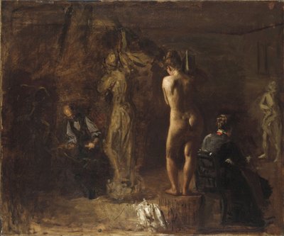 William Rush snijdt zijn allegorische figuur van de Schuylkill River, 1876 door Thomas Eakins