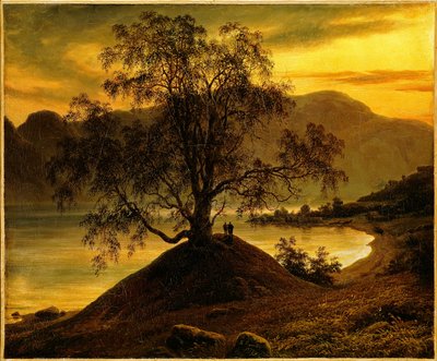Oude berkenboom aan de Sognefjord door Thomas Fearnley
