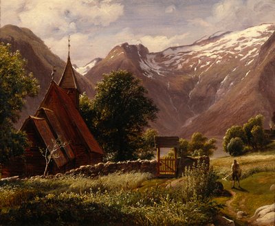 Tjugum Kerk, Balestrand door Thomas Fearnley
