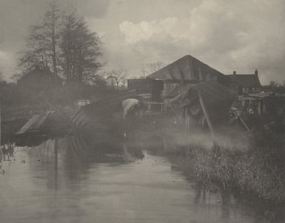 Een scheepswerf in Norfolk,1886 (foto) door Thomas Frederick Goodall