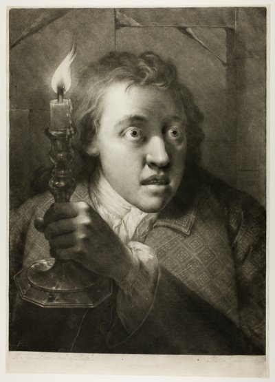 Jonge Man met een Kaars, uit Levensgrote Hoofden door Thomas Frye