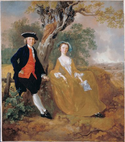 Een paar in een landschap door Thomas Gainsborough