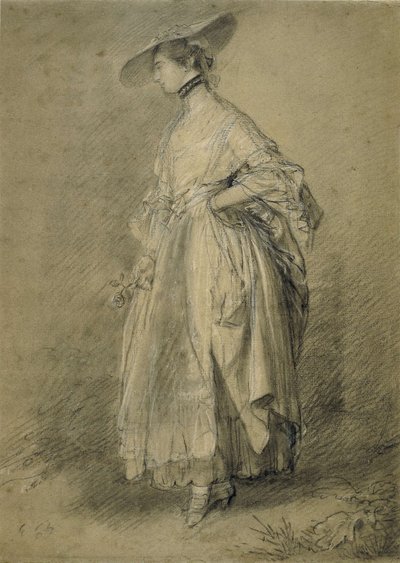 "Een vrouw met een roos" door Thomas Gainsborough