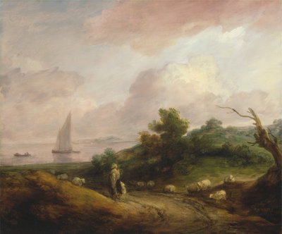 Kustlandschap met een Herder en Zijn Kudde, tussen 1783 en 1784 door Thomas Gainsborough