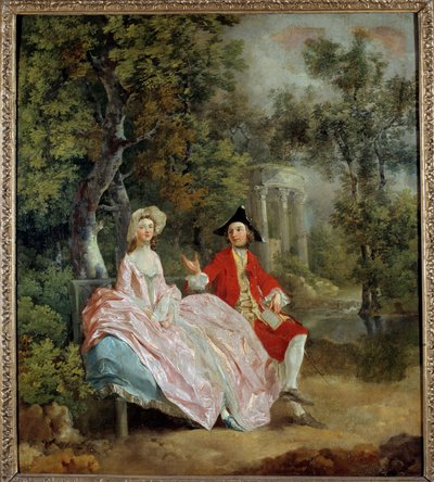 Gesprek in een park: Thomas Gainsborough en zijn vrouw Margaret door Thomas Gainsborough