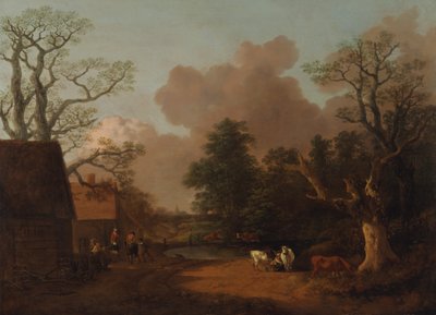 Landschap met melkmeid door Thomas Gainsborough