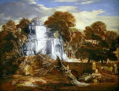 Landschap met een Figuur en Vee door Thomas Gainsborough