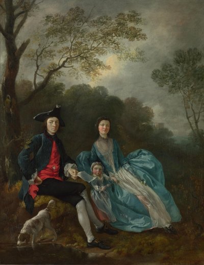 Portret van de kunstenaar met zijn vrouw en dochter door Thomas Gainsborough