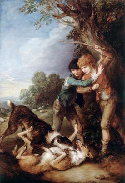 Twee Herderjongens met Vechthonden door Thomas Gainsborough