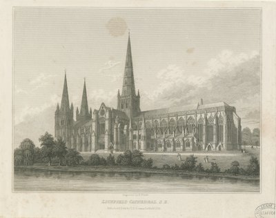 Lichfield Cathedral - Zuidoostaanzicht: gravure door Thomas George Lomax