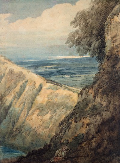 Kust van Dorset, nabij Lulworth Cove door Thomas Girtin