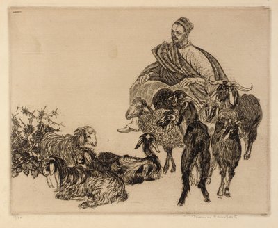 Zonder titel (Arabier met geiten) door Thomas Handforth