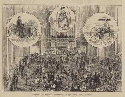 Fiets- en driewielexpositie in het stadhuis, Holborn door Thomas Harrington Wilson