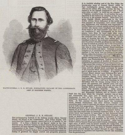 Generaal-majoor J E B Stuart, bevelhebber van de Cavalerie van het Confederale Leger van Noord-Virginia door Thomas Harrington Wilson