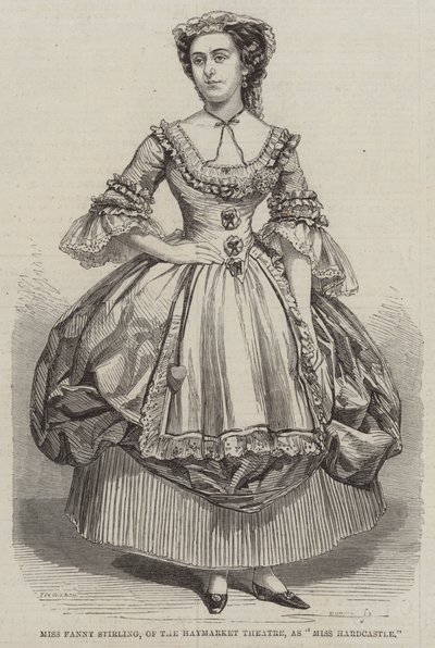 Miss Fanny Stirling, van het Haymarket Theatre, als Miss Hardcastle door Thomas Harrington Wilson