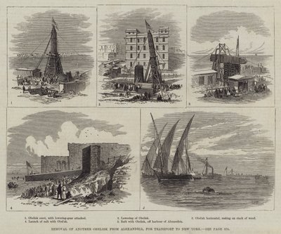 Verwijdering van een andere obelisk uit Alexandrië, voor transport naar New York door Thomas Harrington Wilson