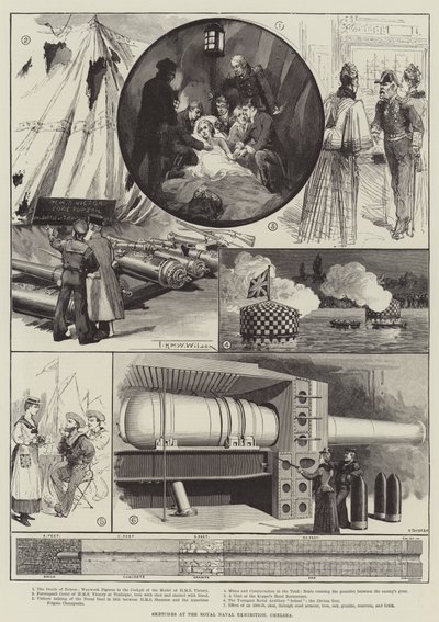 Schetsen bij de Koninklijke Marine Tentoonstelling, Chelsea door Thomas Harrington Wilson