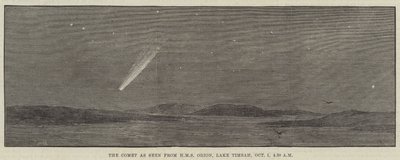De komeet gezien vanaf HMS Orion, Lake Timsah, 1 oktober, 4.30 uur door Thomas Harrington Wilson