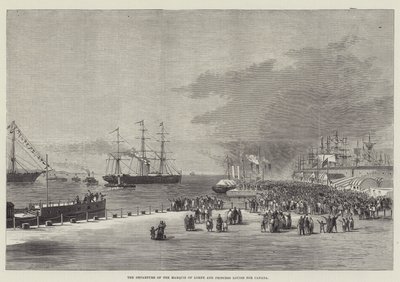 Het vertrek van de Markies van Lorne en Prinses Louise naar Canada door Thomas Harrington Wilson