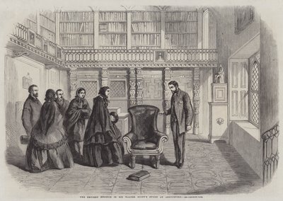 De Keizerin Eugénie in de Studie van Sir Walter Scott in Abbotsford door Thomas Harrington Wilson
