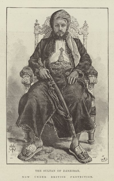 De Sultan van Zanzibar, nu onder Britse bescherming door Thomas Harrington Wilson