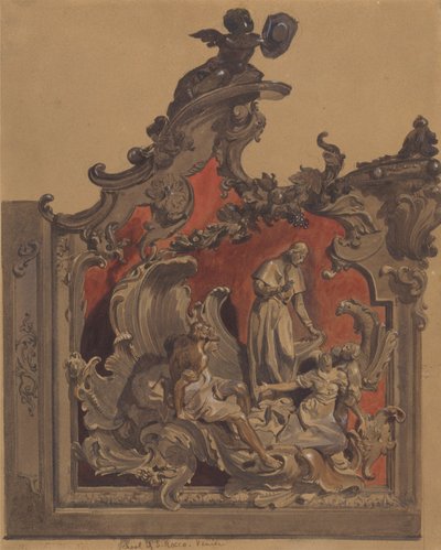 School van San Rocco, Venetië: Studie voor gebogen decoratie door Thomas Hartley Cromek