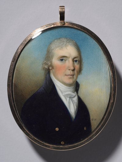 Paar Miniaturen: Portret van een Man en Portret van een Vrouw met een Miniatuur, ca. 1780 door Thomas Hazlehurst