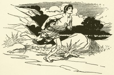 Het nieuws uit Marathon (gravure) door Thomas Heath Robinson