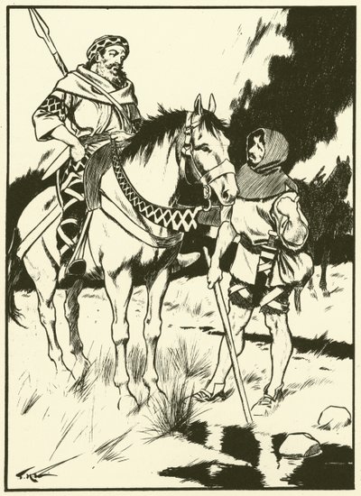 Karel de Grote en de Houtskoolbrander (gravure) door Thomas Heath Robinson