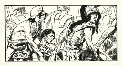 Dood van Leonidas (litho) door Thomas Heath Robinson