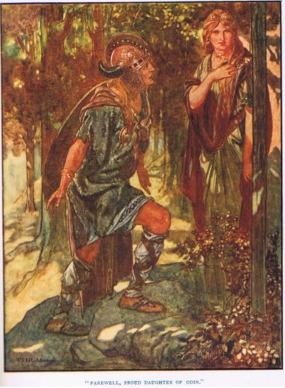 Vaarwel trotse dochter van Odin (litho) door Thomas Heath Robinson