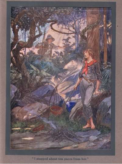 Ik stopte tien passen bij haar vandaan (kleurenlitho) door Thomas Heath Robinson