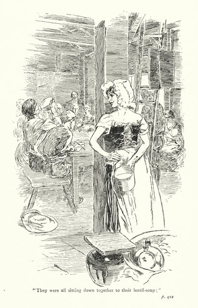 Illustratie voor Een sentimentele reis door Laurence Sterne (litho) door Thomas Heath Robinson