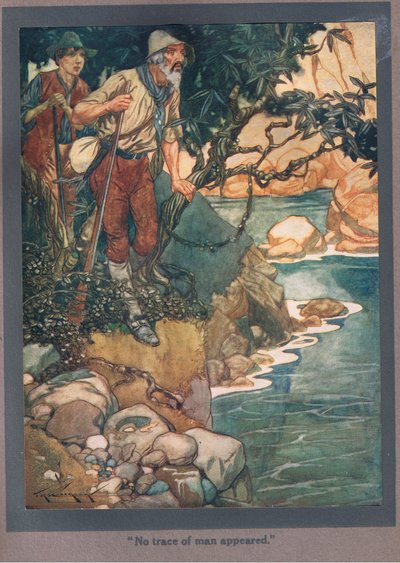 Geen spoor van mens verschenen (kleurenlitho) door Thomas Heath Robinson