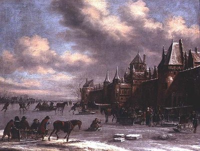 Nederlandse Schaatsscene op een Estuarium door Thomas Heeremans