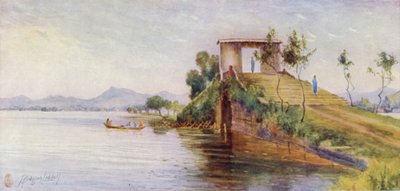Hangchow, een Brug op de Dijk, Westmeer door Thomas Hodgson Liddell