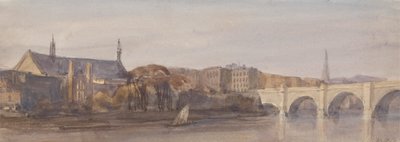 Uitzicht op Westminster Hall en Bridge vanaf Lambeth door Thomas Hollis