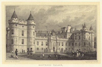 Holyrood Palace (gravure) door Thomas Hosmer (after) Shepherd