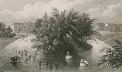 Een Eiland op het Meer en een Deel van Cornwall en Clarence Terrace, Regent