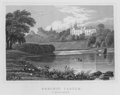 Brechin Castle, Forfarshire (gravure) door Thomas Hosmer Shepherd