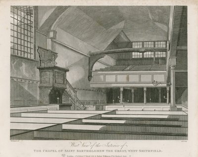Kapel van St Bartolomeus de Grote, West Smithfield door Thomas Hosmer Shepherd