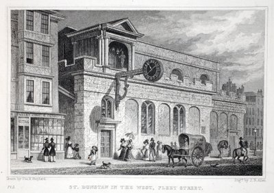 Kerk van St Dunstan, in het Westen, Fleet Street, uit 