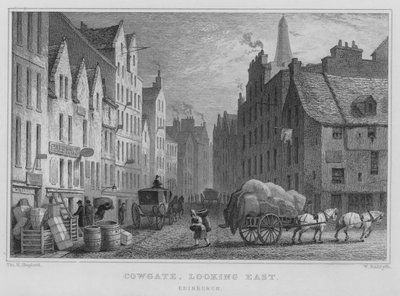 Cowgate, kijkend naar het oosten, Edinburgh door Thomas Hosmer Shepherd