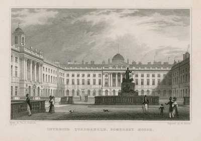 Binnenplaats, Somerset House door Thomas Hosmer Shepherd