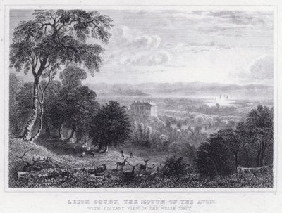 Leigh Court, de monding van de Avon, met een verre blik op de Welshe kust (gravure) door Thomas Hosmer Shepherd