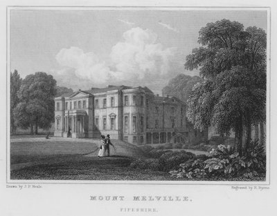 Mount Melville, Fifeshire (gravure) door Thomas Hosmer Shepherd